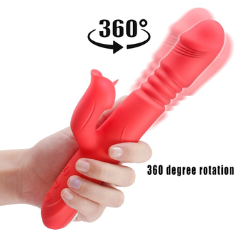 Women's Heating Dildo Vibrator / Adult Clitoris Telescopic Stimulator / Sex Toy Rabbit Vibrator - EVE's SECRETS